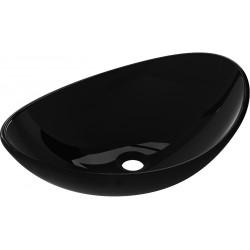 Mexen Sonia  sticla  Lavoar pe blat  54 x 37 cm,  negru - 24145470 Lavoar pe blat fara gaura beterie 467680 Mexen