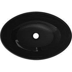 Mexen Sonia  sticla  Lavoar pe blat  54 x 37 cm,  negru - 24145470