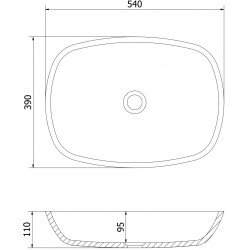 Mexen Araks  sticla  Lavoar pe blat  54 x 39 cm, auriu - 24155450