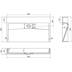 Mexen Ava  Lavoar pe blat  kompozit B/O 80 x 46 cm,  alb - 23018000