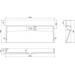 Mexen Ava  Lavoar pe blat  kompozit B/O 100 x 46 cm,  alb - 23011000