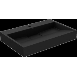 Mexen Ava  Lavoar pe blat  kompozit 1/O 70 x 46 cm,  negru - 23017071 Lavoar pe blat fara gaura beterie 467680 Mexen