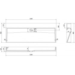 Mexen Ava  Lavoar pe blat  kompozit B/O 120 x 46 cm,  negru - 23011270