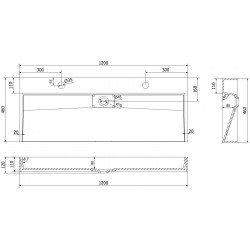Mexen Ava  Lavoar pe blat  kompozit 2/O 120 x 46 cm,  alb - 23011202