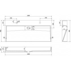 Mexen Ava  Lavoar pe blat  kompozit 2/O 100 x 46 cm,  alb - 23011002