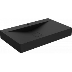 Mexen Poli  Lavoar pe blat  kompozit 1/O 80 x 48 cm,  negru - 23028071 Lavoar pe blat fara gaura beterie 467680 Mexen