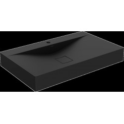 Mexen Poli  Lavoar pe blat  kompozit 1/O 80 x 48 cm,  negru - 23028071 Lavoar pe blat fara gaura beterie 467680 Mexen