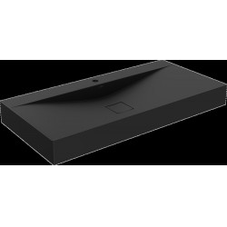 Mexen Poli  Lavoar pe blat  kompozit 1/O 100 x 48 cm,  negru - 23021071 Lavoar pe blat fara gaura beterie 467680 Mexen
