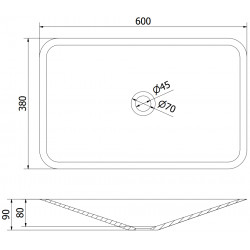 Mexen Esper  Lavoar pe blat  kompozit 60 x 38 cm,  alb - 23036001