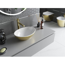 Mexen Elza  Lavoar pe blat  40 x 33 cm, alb/auriu  - 21014008