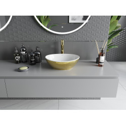 Mexen Elza  Lavoar pe blat  40 x 33 cm, alb/auriu  - 21014008