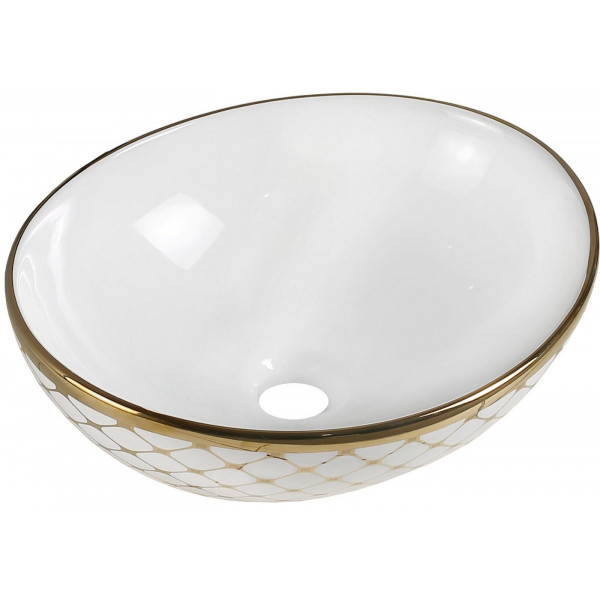 Mexen Elza  Lavoar pe blat  40 x 33 cm, alb/auriu   - 21014009