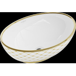 Mexen Elza  Lavoar pe blat  40 x 33 cm, alb/auriu   - 21014009