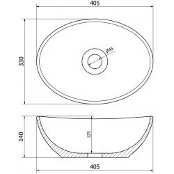 Mexen Elza  Lavoar pe blat  40 x 33 cm, alb/auriu   - 21014009