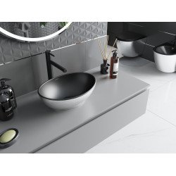 Mexen Elza  Lavoar pe blat  40 x 33 cm,  negru mat/argintiu  - 21014023