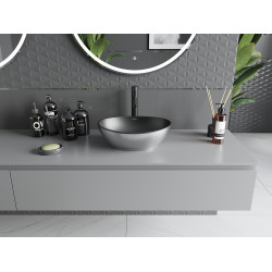 Mexen Elza  Lavoar pe blat  40 x 33 cm,  negru mat/argintiu  - 21014024