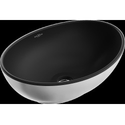 Mexen Elza  Lavoar pe blat  40 x 33 cm,  negru mat/argintiu  - 21014024 Lavoar pe blat fara gaura beterie 467680 Mexen