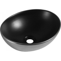 Mexen Elza  Lavoar pe blat  40 x 33 cm,  negru mat/argintiu  - 21014024 Lavoar pe blat fara gaura beterie 467680 Mexen