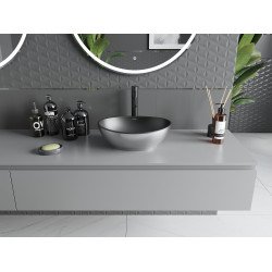 Mexen Elza  Lavoar pe blat  40 x 33 cm,  negru mat/argintiu  - 21014024