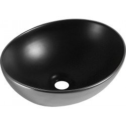 Mexen Elza  Lavoar pe blat  40 x 33 cm,  negru mat/argintiu  - 21014024 Lavoar pe blat fara gaura beterie 467680 Mexen