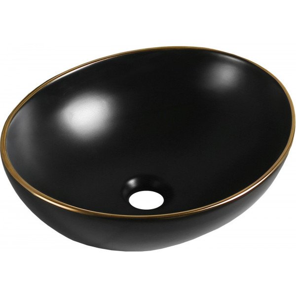 Mexen Elza  Lavoar pe blat  40 x 33 cm,  negru mat/auriu  - 21014025