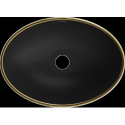 Mexen Elza  Lavoar pe blat  40 x 33 cm,  negru mat/auriu  - 21014025