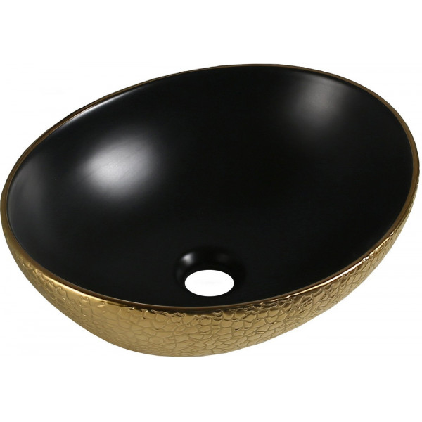 Mexen Elza  Lavoar pe blat  40 x 33 cm,  negru mat/auriu  - 21014028