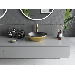 Mexen Elza  Lavoar pe blat  40 x 33 cm,  negru mat/auriu  - 21014028