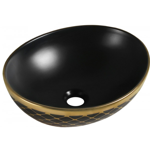 Mexen Elza  Lavoar pe blat  40 x 33 cm,  negru mat/auriu   - 21014029