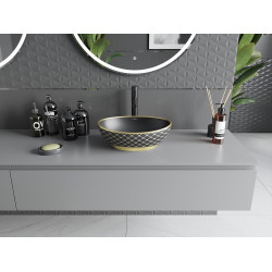 Mexen Elza  Lavoar pe blat  40 x 33 cm,  negru mat/auriu   - 21014029
