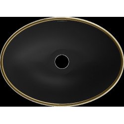 Mexen Elza  Lavoar pe blat  40 x 33 cm,  negru mat/auriu   - 21014029