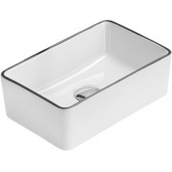 Mexen Nadia  Lavoar pe blat  36 x 23 cm, alb/ negru - 21613607 Lavoar pe blat fara gaura beterie 467680 Mexen