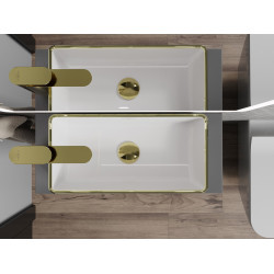 Mexen Nadia  Lavoar pe blat  46 x 23 cm, alb/auriu - 21614605
