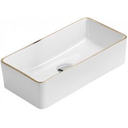 Mexen Nadia  Lavoar pe blat  46 x 23 cm, alb/auriu - 21614605 Lavoar pe blat fara gaura beterie 467680 Mexen