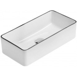Mexen Nadia  Lavoar pe blat  46 x 23 cm, alb/ negru - 21614607 Lavoar pe blat fara gaura beterie 467680 Mexen
