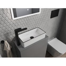 Mexen Nadia  Lavoar pe blat  46 x 23 cm, alb/ negru - 21614607 Lavoar pe blat fara gaura beterie 467680 Mexen