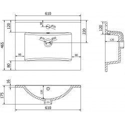 Mexen Atena Lavoar ingropat in blat  60 x 46 cm, alb  - 25016000