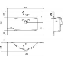 Mexen Atena Lavoar ingropat in blat  70 x 46 cm, alb  - 25017000