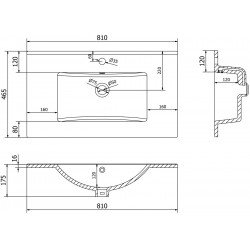 Mexen Atena Lavoar ingropat in blat  80 x 46 cm, alb  - 25018000