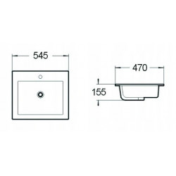 Mexen Salma Lavoar ingropat in blat  54 x 47 cm, alb  - 25395400