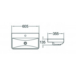 Mexen Dagna Lavoar ingropat in blat  60 x 35 cm, alb  - 21996000