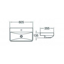 Mexen Dagna Lavoar ingropat in blat  60 x 35 cm, alb  - 21996000