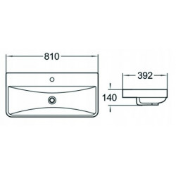Mexen Dagna Lavoar ingropat in blat  81 x 39 cm, alb  - 21998000