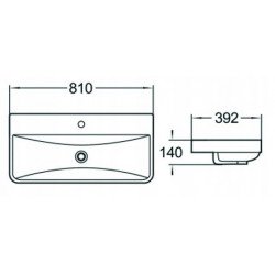 Mexen Dagna Lavoar ingropat in blat  81 x 39 cm, alb  - 21998000