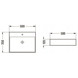 Mexen Blanca Lavoar pe blat  50 x 35 cm, negru  mat - 21105085