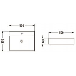 Mexen Blanca Lavoar pe blat  50 x 35 cm, negru  mat - 21105085