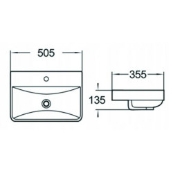 Mexen Dagna Lavoar ingropat in blat  50 x 35 cm, alb  - 21995100