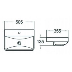 Mexen Dagna Lavoar ingropat in blat  50 x 35 cm, alb  - 21995100