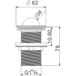 Mexen  ventil klik-klak  rotativ ,  negru  - 79913-70
