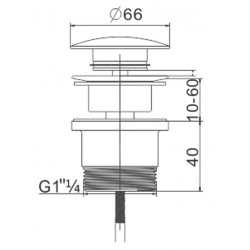 Mexen  ventil klik-klak  universal ,  negru  - 79930-70